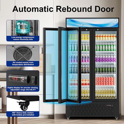 ثلاجة تجارية برودة المشروبات 10 cu.ft. ثلاجة شاشة الباب الزجاجي مع ضوء LED ، 5 أرفف ، عرض Beverage Beverage Sergeratorfor Restaurant Par Store (10 Cu.ft.) in Kuwait