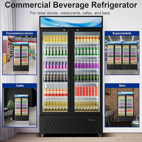 ثلاجة تجارية برودة المشروبات 10 cu.ft. ثلاجة شاشة الباب الزجاجي مع ضوء LED ، 5 أرفف ، عرض Beverage Beverage Sergeratorfor Restaurant Par Store (10 Cu.ft.) in Kuwait