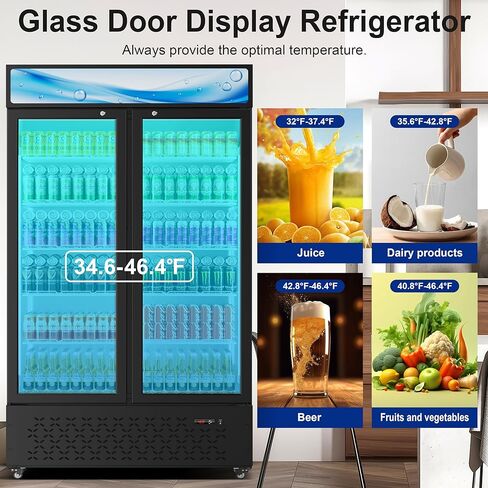 ثلاجة تجارية برودة المشروبات 10 cu.ft. ثلاجة شاشة الباب الزجاجي مع ضوء LED ، 5 أرفف ، عرض Beverage Beverage Sergeratorfor Restaurant Par Store (10 Cu.ft.) in Kuwait