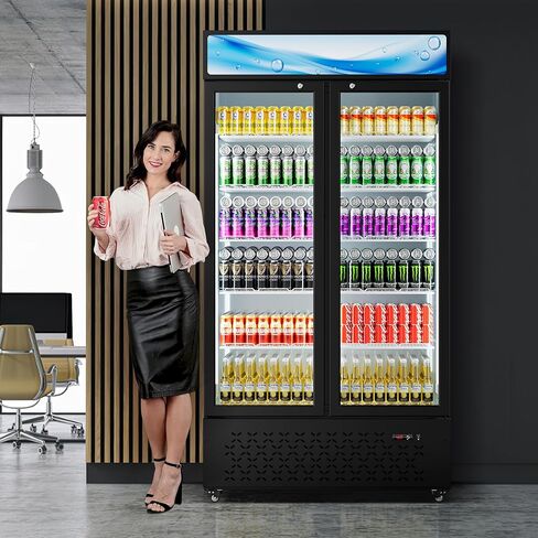 ثلاجة تجارية برودة المشروبات 10 cu.ft. ثلاجة شاشة الباب الزجاجي مع ضوء LED ، 5 أرفف ، عرض Beverage Beverage Sergeratorfor Restaurant Par Store (10 Cu.ft.) in Kuwait