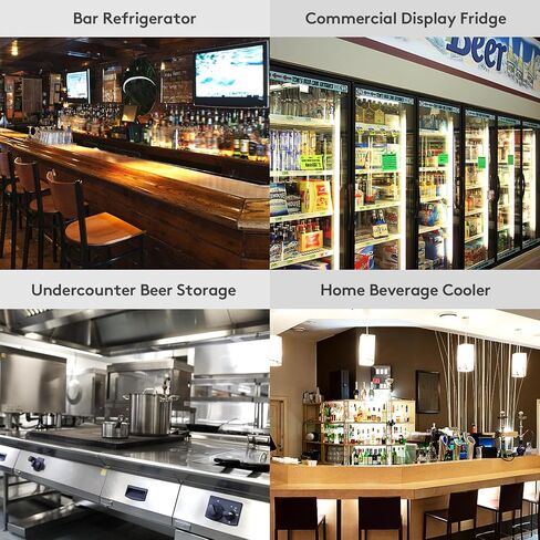 Bodegacooler تجاري للبلاطية الزجاجية ، 18.1 Cu.ft عرض تجاري التاجر الثلاجة ، بار مبرد مع ضوء LED ناعم ، أرفف قابلة للتعديل ، باب الألومنيوم ، أسود in Kuwait