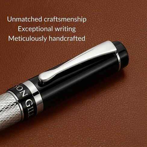 "Mirror" Chrome Luxury Executive Fountain Pen, Polished Chrome Silver Accents, Steel Nib, Easy Refill Ink Piston Converter, No Bleed No Smudge, Fits Our Instant Insert Quick Dry Ink Cartridges in Saudi Arabia