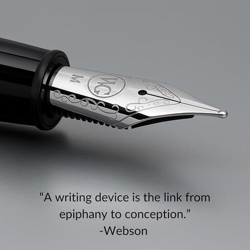 "Mirror" Chrome Luxury Executive Fountain Pen, Polished Chrome Silver Accents, Steel Nib, Easy Refill Ink Piston Converter, No Bleed No Smudge, Fits Our Instant Insert Quick Dry Ink Cartridges in Saudi Arabia