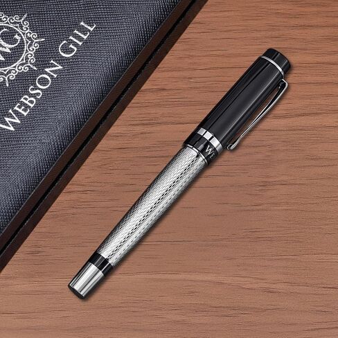 "Mirror" Chrome Luxury Executive Fountain Pen, Polished Chrome Silver Accents, Steel Nib, Easy Refill Ink Piston Converter, No Bleed No Smudge, Fits Our Instant Insert Quick Dry Ink Cartridges in Saudi Arabia