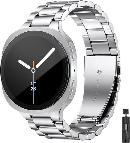 أشرطة معدنية متوافقة مع Samsung Galaxy Watch 8 Classic Band 46mm ، Galaxy Watch 8 Band 44mm 40mm ، معصم حزام من الفولاذ المقاوم للصدأ من أجل Samsung Watch 8 فرق كلاسيكية للنساء in Kuwait