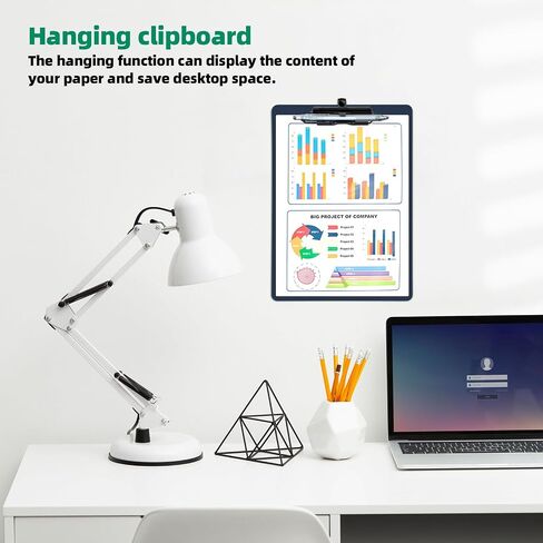 الحافظة البلاستيكية مع مقطع خلفي منخفض ، حافظة معلقة مع حامل القلم ، حجم الحرف القياسي A4 ، أبيض 1 حزمة in Kuwait