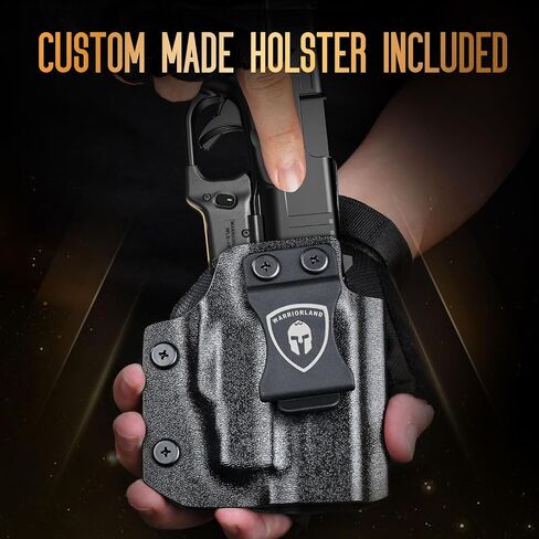 WARRIORLAND Red Laser Sight Fit Glock 43X MOS مع حافظة كيديكس، أول شعاع أحمر مع مؤشر الطاقة، حمل IWB، اليد اليمنى، WLS-100 مع حافظة G43X MOS in Saudi Arabia
