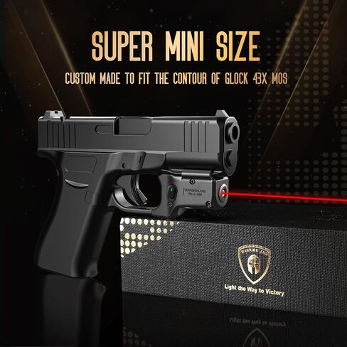 WARRIORLAND Red Laser Sight Fit Glock 43X MOS مع حافظة كيديكس، أول شعاع أحمر مع مؤشر الطاقة، حمل IWB، اليد اليمنى، WLS-100 مع حافظة G43X MOS in Saudi Arabia