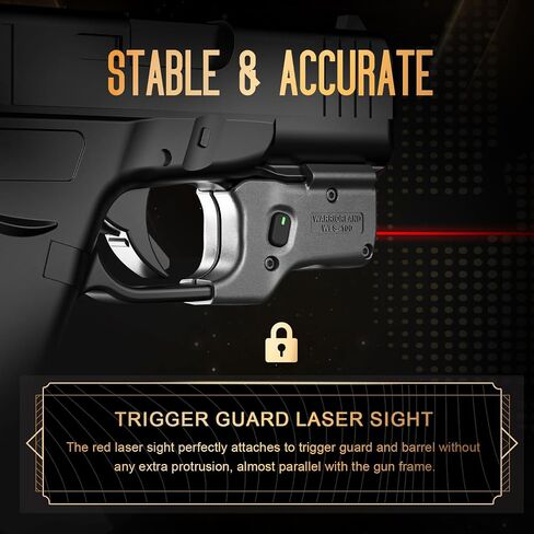 WARRIORLAND Red Laser Sight Fit Glock 43X MOS مع حافظة كيديكس، أول شعاع أحمر مع مؤشر الطاقة، حمل IWB، اليد اليمنى، WLS-100 مع حافظة G43X MOS in Saudi Arabia