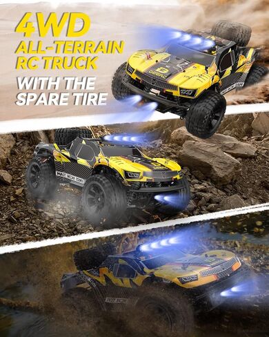 سيارات Deerc Brushless Fast RC للبنين والبالغين ، 55 كم/ساعة ، 1:18 شاحنة RC على الطرق الوعرة ، جميع Terrain 4x4 Racing Mecha Car ، 50 دقيقة ، شاحنة وحش التحكم عن بُعد مقاومة للماء ، متوافقة مع بطارية 3S in Kuwait