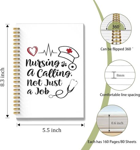 Roxmart Floral Nurse Plitter Spiral Noteboor ، Journal Gifts Gifts Journal ، Homes For Women ، Boho Prosing Hardcover Notebook Journal for Writing take ، 5.5x8.3 inch in Saudi Arabia