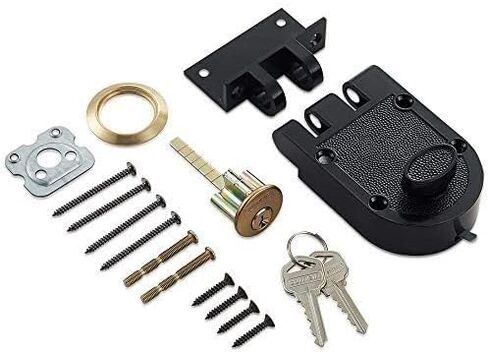 Jimmy Proof Deadbolt Lock with Heavy Duty Single Cylinder deadbolt Fit Most of The Antique Entry Door in Gold Finish 2 Sets in Kuwait
