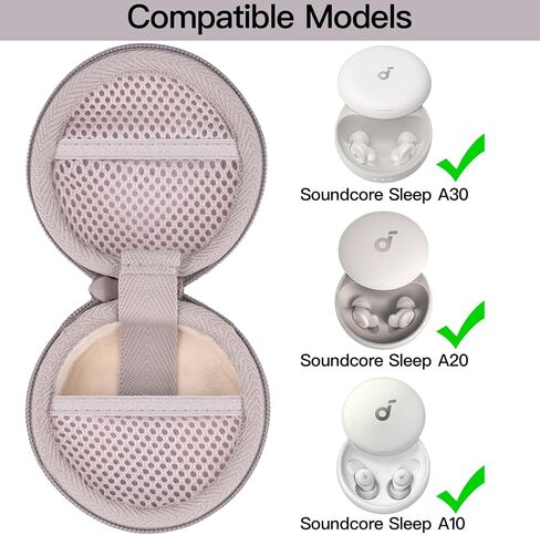 خانكا من أجل anker soundcore sleep a30 a20 earbuds case protection ، علبة السفر الصلبة متوافقة مع براعم الأذن من قطرات الصوتية A30 للنوم ، حالة فقط (أبيض) in Saudi Arabia