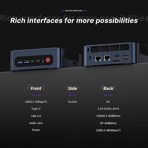 E4 Mini PC Ryzen 5 3550H ، LAN المزدوج ، 16 جيجا بايت DDR4 ، 1 تيرابايت SSD ، مجهزة 11 أجهزة كمبيوتر سطح مكتب ، WiFi 5 ، BT 5.0 in Kuwait