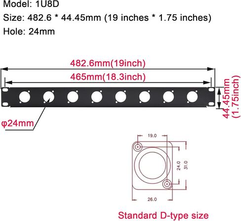 لوحة تثبيت رف الصوت XLR HDMI، لوحة رف مفصلية 1U12D لخادم الضميمة الصوتية 19 بوصة، استوديو معدات الكمبيوتر in Saudi Arabia