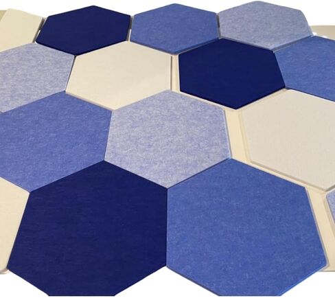 مجموعة من 12 لوحة صوتية سداسية ذاتية اللصق، ألواح ممتصة للصوت عالية الكثافة مقاس 12 بوصة، بلاط معالجة مقاوم للصوت لملصقات ديكور الحائط المنزلية والمكتب والمدرسة وعرض الصور (بنفسجي) in Kuwait