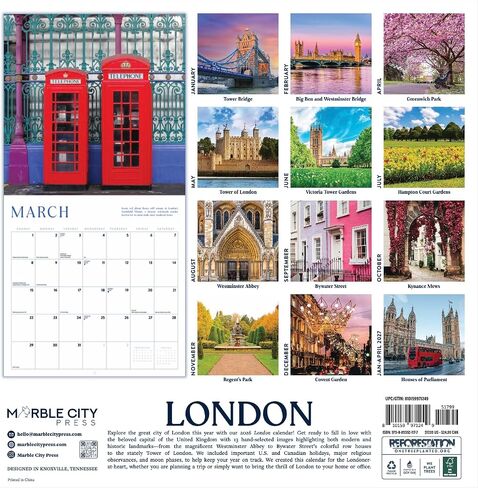 Scotland Calendar 2026 | Scotland: The Land of Burns | 12" x 24" Scottish Travel Wall Calendar 12 Month | Marble City Press | Isle of Skye, Glen Coe, Scots, Robert Burns Poetry | 2026-2027 Calendar | Small Family Owned Business | Sustainable Plastic Free  in Saudi Arabia