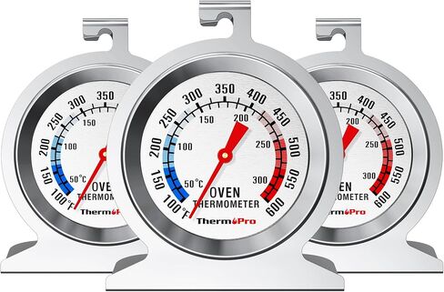 مقياس حرارة الفرن من فرن Thermopro ثنائي الحزمة لفرن الغاز ، 50-300 درجة مئوية/100-600 درجة فهرنهايت مقياس درجة حرارة المدخن مع 431 من الفولاذ المقاوم للصدأ ، فحوص التناظرية القراءة الحرارة الحرارية in Kuwait