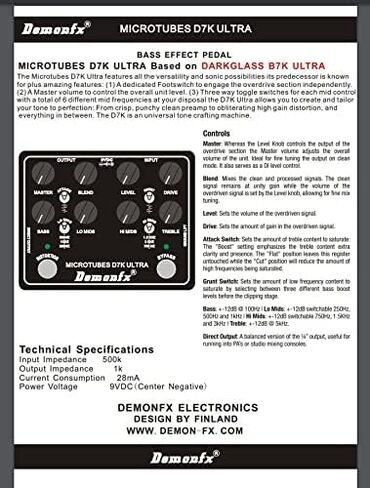 Demonfx Microtube ''Bass'' Preamp سعر رائع وجميل وسريع في الولايات المتحدة. السفينة لا توجد أوقات انتظار! (D7K) in Saudi Arabia