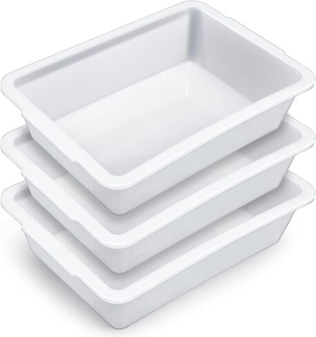 Remerry 6 Pack polypropylene احتواء صينية 15 L x 10.8 W × 4 H صينية مختبر مستطيلة لتخفيف التعقيم والتجفيف ، البلاستيك المتين ومقاوم للدرجات. in Kuwait