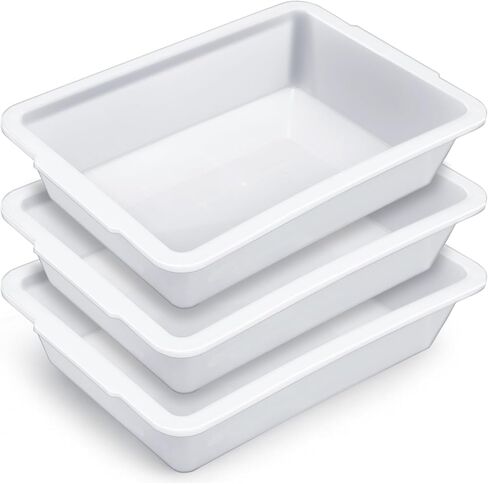 Remerry 6 Pack polypropylene احتواء صينية 15 L x 10.8 W × 4 H صينية مختبر مستطيلة لتخفيف التعقيم والتجفيف ، البلاستيك المتين ومقاوم للدرجات. in Kuwait