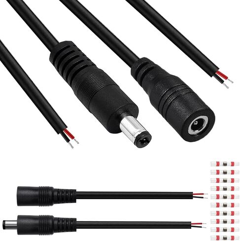 DC7909 كابل أسلاك التوصيل المصنوعة ، 12 فولت DC 8MM من الذكور إلى سلك عاري مفتوح الطاقة إصلاح الإصلاح البديل موصل برميل ، 16AWG DC 7.9 × 5.5 ملم لكاميرا الكمبيوتر المحمول الخلايا الشمسية ، 4 PCS in Kuwait