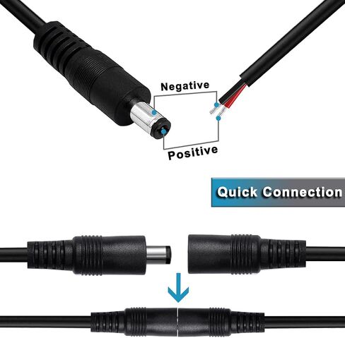 DC7909 كابل أسلاك التوصيل المصنوعة ، 12 فولت DC 8MM من الذكور إلى سلك عاري مفتوح الطاقة إصلاح الإصلاح البديل موصل برميل ، 16AWG DC 7.9 × 5.5 ملم لكاميرا الكمبيوتر المحمول الخلايا الشمسية ، 4 PCS in Kuwait
