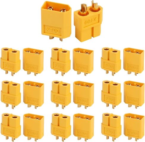 TMH XT60 Connector Plug Set (5 Pairs) – Male & Female – High-Temp Nylon & Gold-Plated Contacts – Ideal for LiPo Batteries, RC Drones, FPV, ESC & DIY Projects in Saudi Arabia