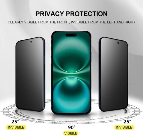 2 Pack for iPhone 17 Pro Max 6.9" Matte Privacy Screen Protector Anti-glare Anti-spy Tempered Glass Film Anti-fingerprint Easy Installation in Kuwait