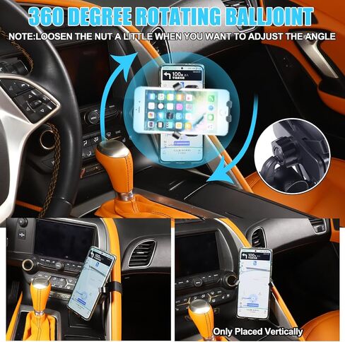 حامل هاتف السيارة لـ Corvette C7 2014-2019 Center Center Censole Console Molede Sipperial Silede Mobile Mobile For Car Fit for iPhone Android والهواتف الذكية العالمية (أ) in Saudi Arabia