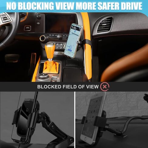 حامل هاتف السيارة لـ Corvette C7 2014-2019 Center Center Censole Console Molede Sipperial Silede Mobile Mobile For Car Fit for iPhone Android والهواتف الذكية العالمية (أ) in Saudi Arabia