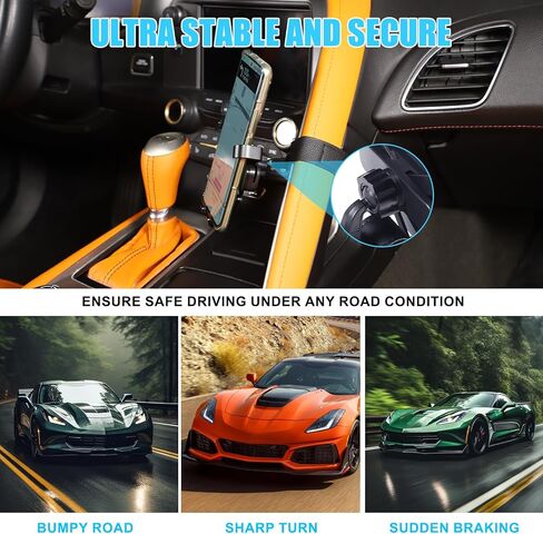 حامل هاتف السيارة لـ Corvette C7 2014-2019 Center Center Censole Console Molede Sipperial Silede Mobile Mobile For Car Fit for iPhone Android والهواتف الذكية العالمية (أ) in Saudi Arabia
