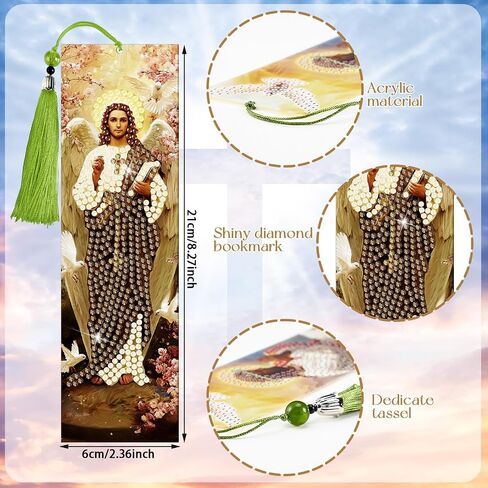 Sinload 10 PCS Catholic Dedical Diamond Painting Acrylic Bookmark with Tassels Christian Art Kit Parkmark Come 5D DIY Diamond Crafts Higts for Reading Lover in Saudi Arabia