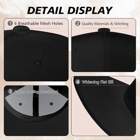 Baseball Cap Hip Hop Snapback Hat Brim Panel Unisex Dad Caps Flat Classic Adjustable Style Hats for Men Women White in Saudi Arabia