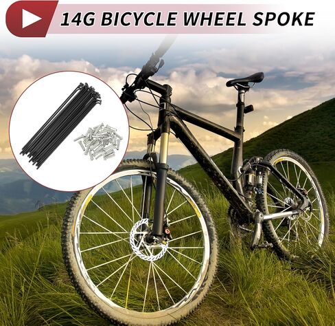 14G J Bend Bicycle Spokes 14G 220mm Length Bike Wheel Spokes with Nipple for MTB Wheel Spokes Black 45 Steel 36 Set in Saudi Arabia