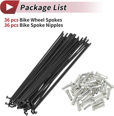 14G J Bend Bicycle Spokes 14G 220mm Length Bike Wheel Spokes with Nipple for MTB Wheel Spokes Black 45 Steel 36 Set in Saudi Arabia
