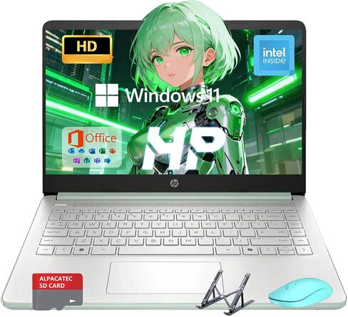 HP 14 LAPTOP ، Ultra Light Student Bussines Laptop ، Intel 4-Core N150 (Beats N4120) ، ذاكرة الوصول العشوائي 16 جيجابايت ، تخزين 192 جيجابايت (128 جيجا بايت UFS+64 جيجابايت من بطاقة SD) ، Microsoft Office 365 ، Windows 11 Pro ، Alpacatec ، Pink in Kuwait