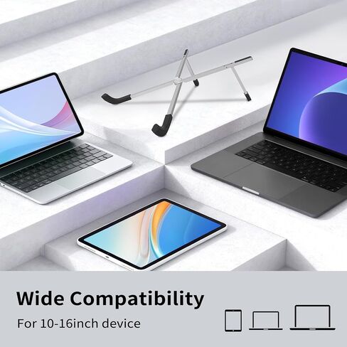 Protable Laptop Stand for Desk,Foldable Laptop Riser Holder,Ventilated Cooling Notebook Mount Computer Stand for 10-15.6" Laptops,Tablets，Aluminum in Kuwait