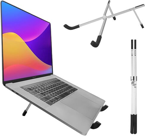 Protable Laptop Stand for Desk,Foldable Laptop Riser Holder,Ventilated Cooling Notebook Mount Computer Stand for 10-15.6" Laptops,Tablets，Aluminum in Kuwait