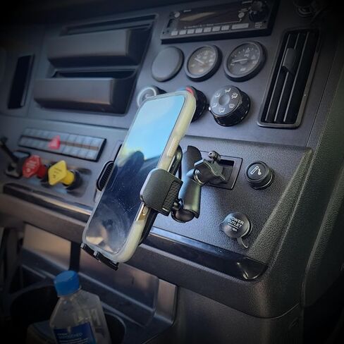 Smash Mount FL, Freightliner Cascadia Phone Holder Kit 2018-2024, 1 inch RAM Compatible or 17mm Ball Phone Mount Setup for Truckers (FL Lite Smash Mount) in Saudi Arabia