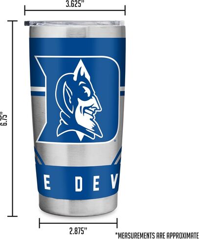 Rico Industries NCAA Duke Blue Devils Standard 20oz Stainless Steel Tumbler with Lid - Great for Coffee, Tea, Water or Cocktails in Saudi Arabia