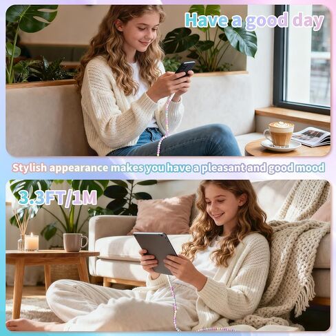 AOLCEV USB C Cable for iPhone Charging Cord 3.3ft cute usb type c charger cord 66w fast star usb a to usb c phone Charger Cable for iPhone 17 16 15 pro max plus galaxy s25 s24 colorful in Kuwait