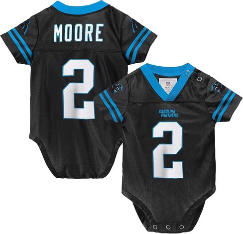 بدلة DJ Moore Carolina Panthers #2 باللون الأسود لحديثي الولادة لفريق Color Home Creeper Bodysuit Player Jersey in Saudi Arabia