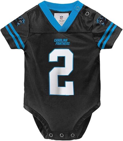بدلة DJ Moore Carolina Panthers #2 باللون الأسود لحديثي الولادة لفريق Color Home Creeper Bodysuit Player Jersey in Saudi Arabia