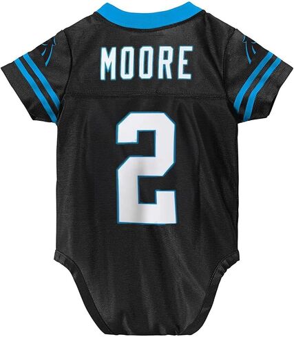 بدلة DJ Moore Carolina Panthers #2 باللون الأسود لحديثي الولادة لفريق Color Home Creeper Bodysuit Player Jersey in Saudi Arabia