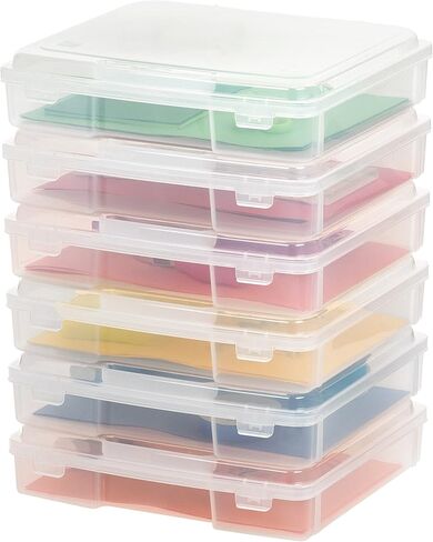 صندوق منظم لعبة Iris USA USA Board Craft Craft With LID Snap Latch Lid ، صندوق علبة بلاستيكي محمولة 2 عبوة للألغاز ، والمجلات ، والهوايات ، واللوازم الفنية ، وورقات 8.5 "× 11" و A4 ، سميكة ، واضحة in Kuwait