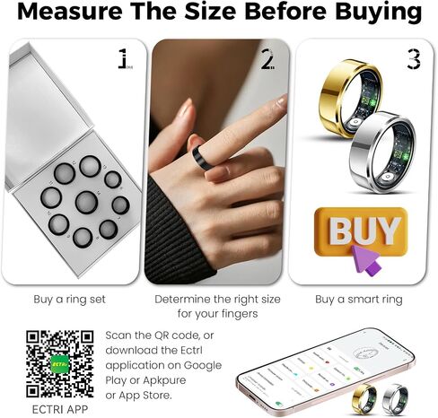 Smart Ring for Women Men Fitness Tracker with Blood Pressure,Heart Rate,Sleep Monitoring,Step Counting,for iPhone and Android,Waterproof Smart Blood Pressure Monitor (Sizing Kit 6-14) in Saudi Arabia