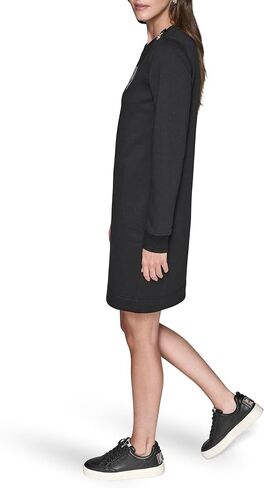 Karl Lagerfeld Women's Long Sleeve Crew Neck Comfy Athleisure Dress in Saudi Arabia
