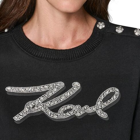Karl Lagerfeld Women's Long Sleeve Crew Neck Comfy Athleisure Dress in Saudi Arabia