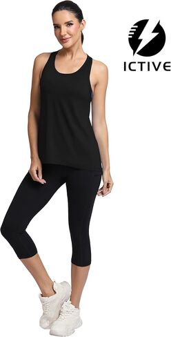 ICTIVE Workout Tops for Women Sleeveless Cross Back Muscle Racerback Exercise Tank Shirts in Saudi Arabia